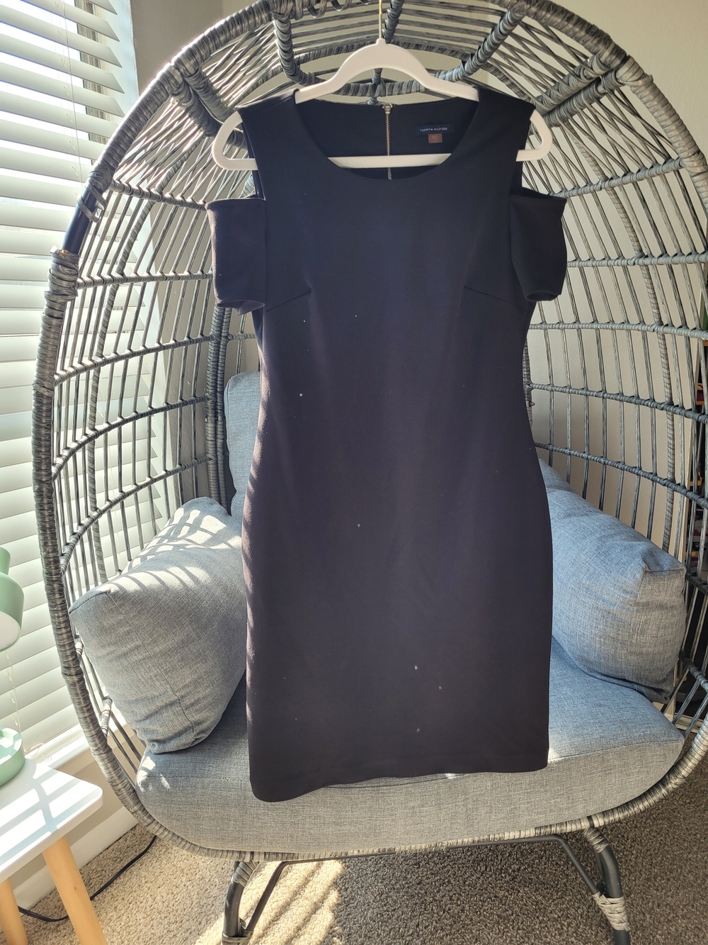 Tommy Hilfiger Black Cold-Shoulder Mini Dress